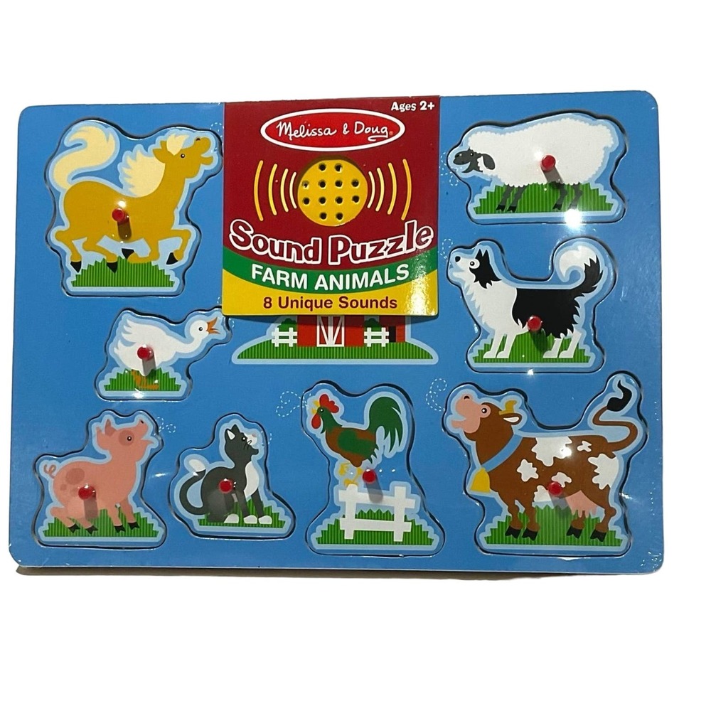 Melissa & Doug- 8 Piece Farm Animal Sound Puzzle for (Ages 2+)